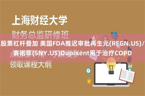 股票杠杆叠加 美国FDA推迟审批再生元(REGN.US)/赛诺菲(SNY.US)Dupixent用于治疗COPD