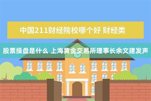 股票操盘是什么 上海黄金交易所理事长余文建发声