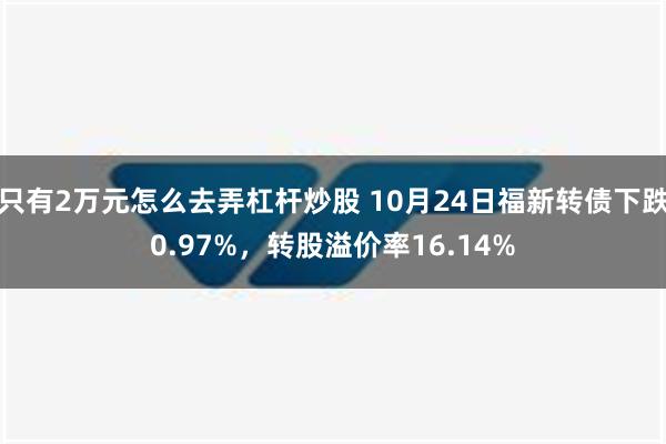 只有2万元怎么去弄杠杆炒股 10月24日福新转债下跌0.97%，转股溢价率16.14%