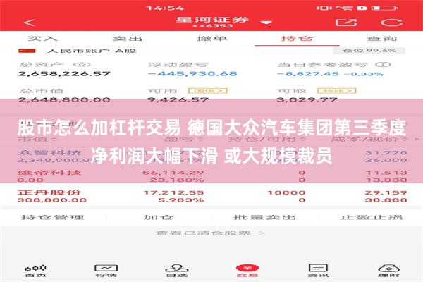 股市怎么加杠杆交易 德国大众汽车集团第三季度净利润大幅下滑 或大规模裁员