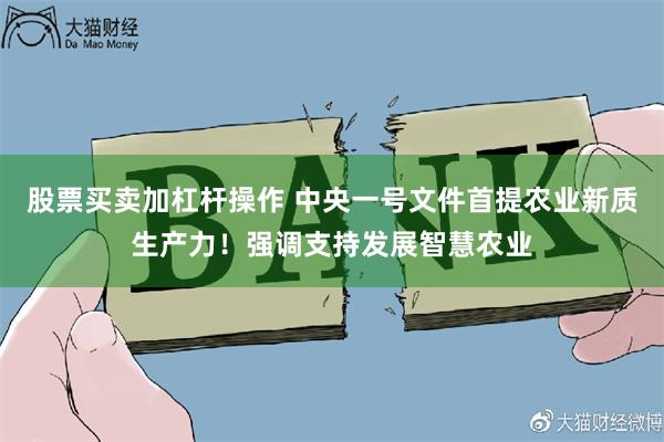 股票买卖加杠杆操作 中央一号文件首提农业新质生产力！强调支持发展智慧农业